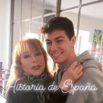 Massiel con Alfred, uno de los representantes de España en Eurovisión durante una comida
