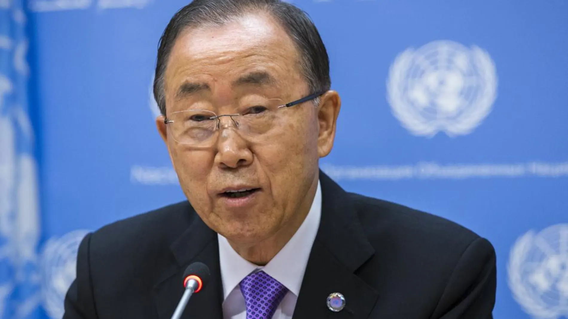 El Secretario General de la ONU Ban Ki-moon, durante su intervención