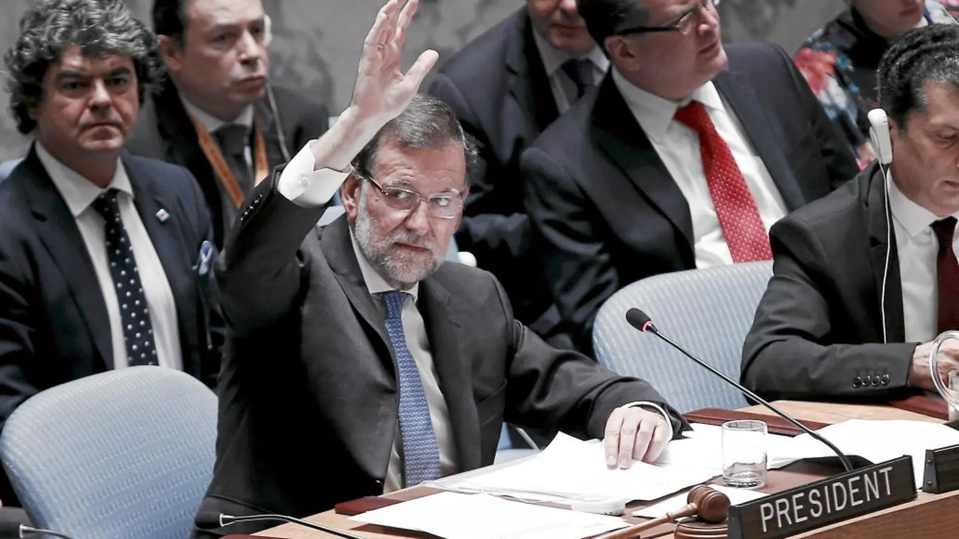 Mariano Rajoy presidió ayer en el Consejo de Seguridad de Naciones Unidas el debate abierto sobre «Mujer, Paz y Seguridad»