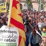 Protesta en defensa del catalán en mayo porque un padre había solicitado que su hijo estudiase asignaturas en castellano