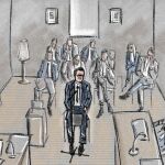 Recreación de la declaración como imputado de Artur Mas el 15 de octubre del pasado año en el Tribunal Superior de Cataluña por el 9-N