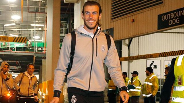 Gareth Bale, a la llegada de la expedición madridista a Melbourne