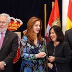 El presidente del Parlamento de Galicia, Miguel Ángel Santalices; la presidenta de las Cortes, Silvia Clemente; la de la Coprepa y de Canarias, Carolina Darías y el de Andalucía, Juan Pablo Durán, en el encuentro celebrado en Valladolid