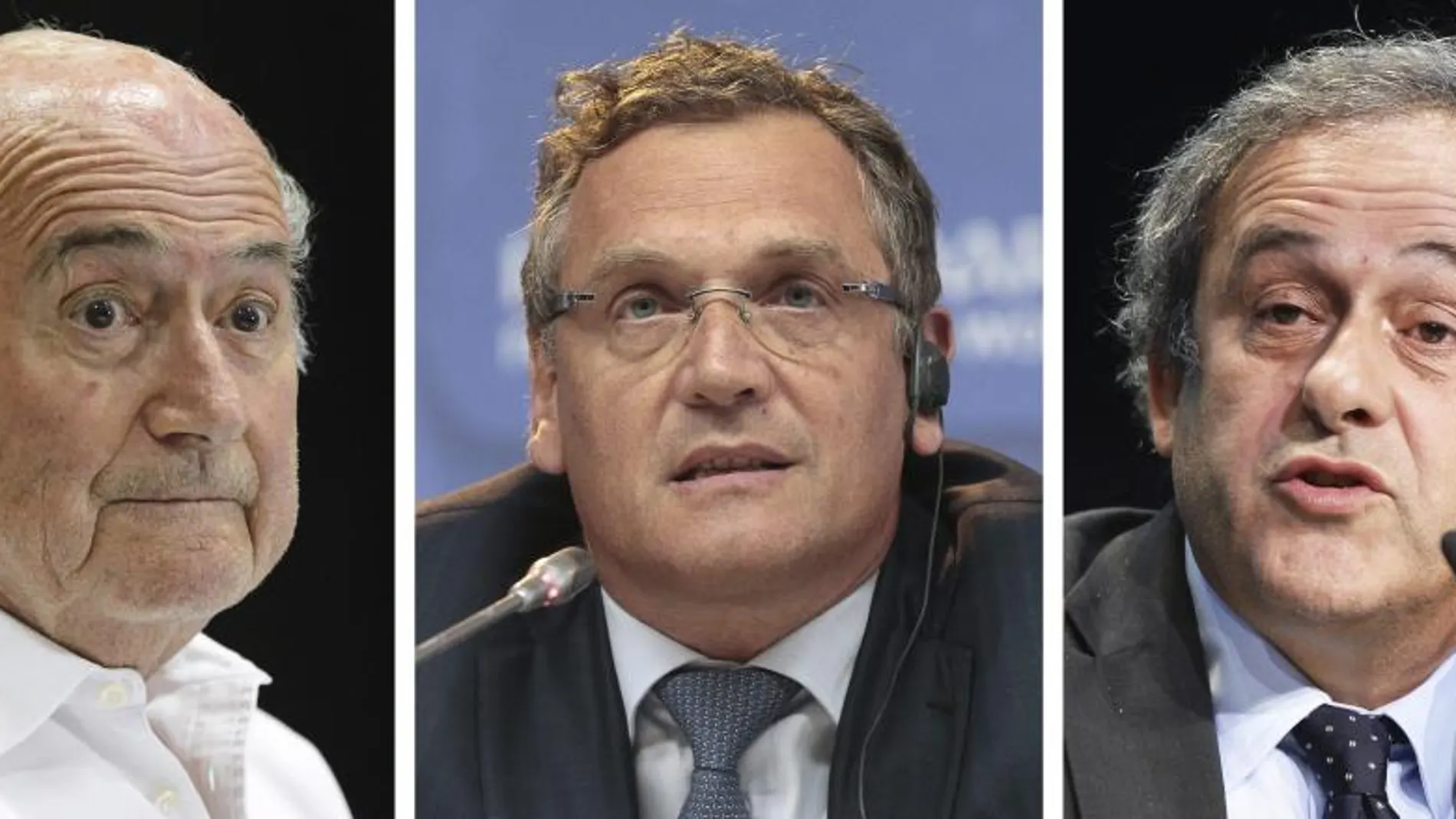 Joseph Blatter, Jerome Valcke y Michel Platini