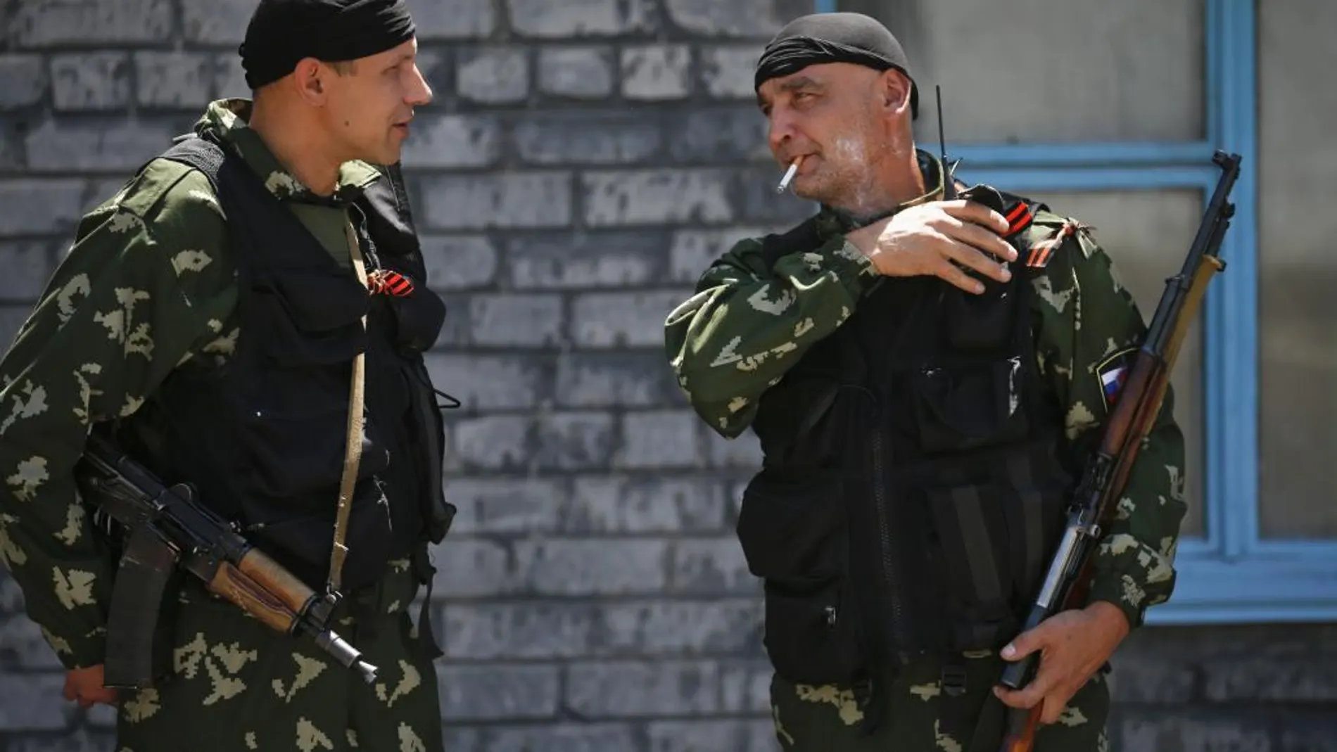 Miembros prorrusos del denominado Ejército Ruso Ortodoxo, en Donetsk (Ucrania) en una imagen de 2014.