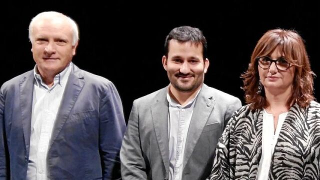 Albert Girona, Vicent Marzà y Carmen Amoraga antes de presentar el Código de Buenas Prácticas