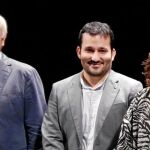 Albert Girona, Vicent Marzà y Carmen Amoraga antes de presentar el Código de Buenas Prácticas