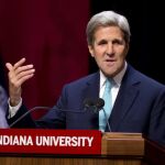 El secretario de Estado de EEUU, John Kerry, durante un discurso en la Universidad de Indiana este jueves