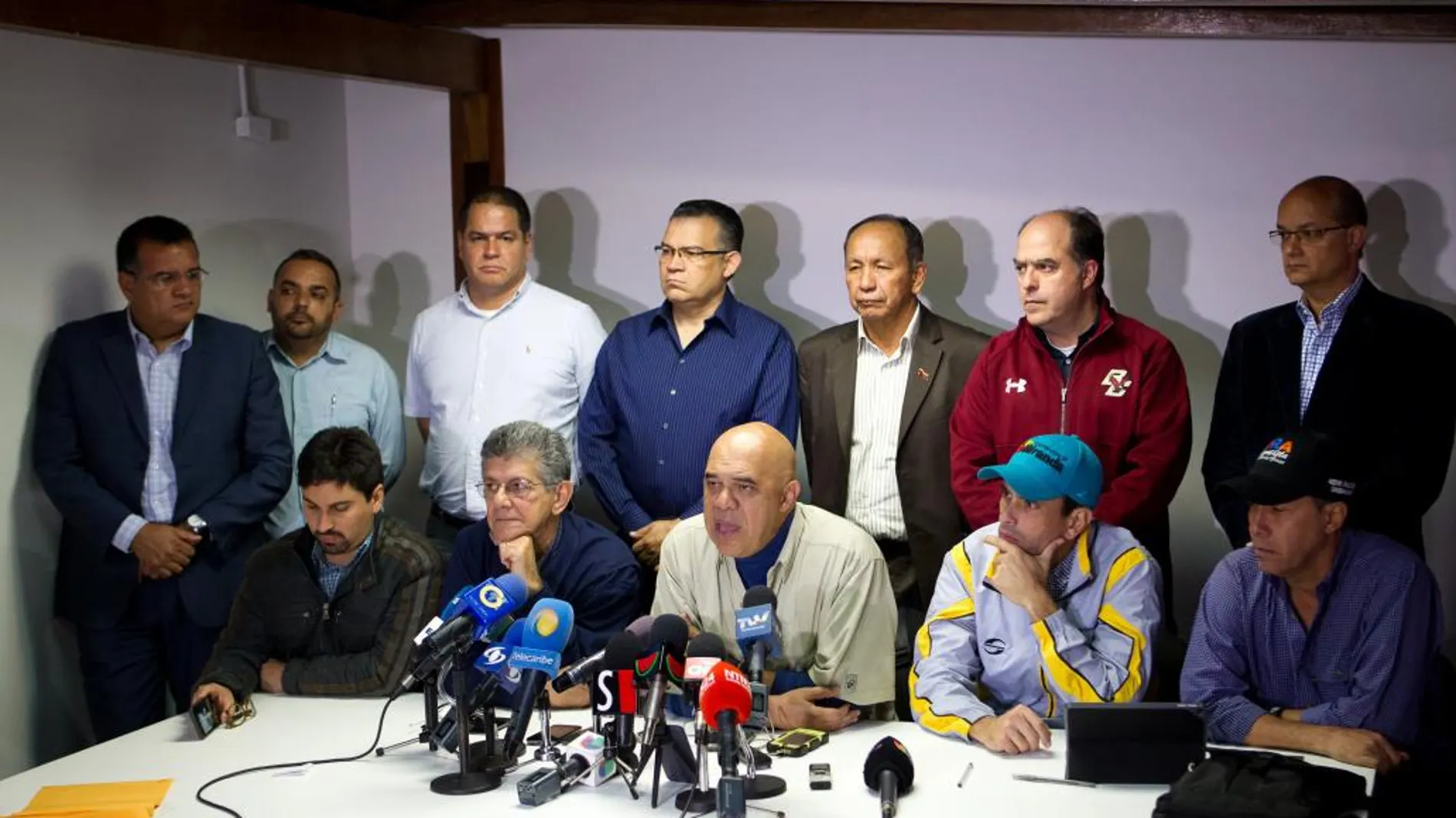 Miembros de la oposición venezolana de la Unidad Democrática (MUD), en una imagen del pasado día 22.