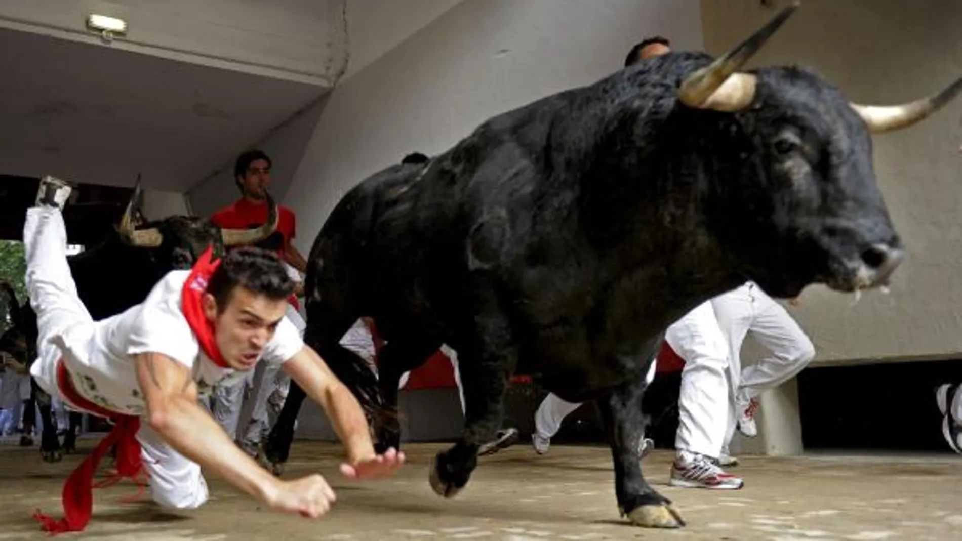 Los toros de «Jandilla» cierran los encierros con una peligrosa carrera
