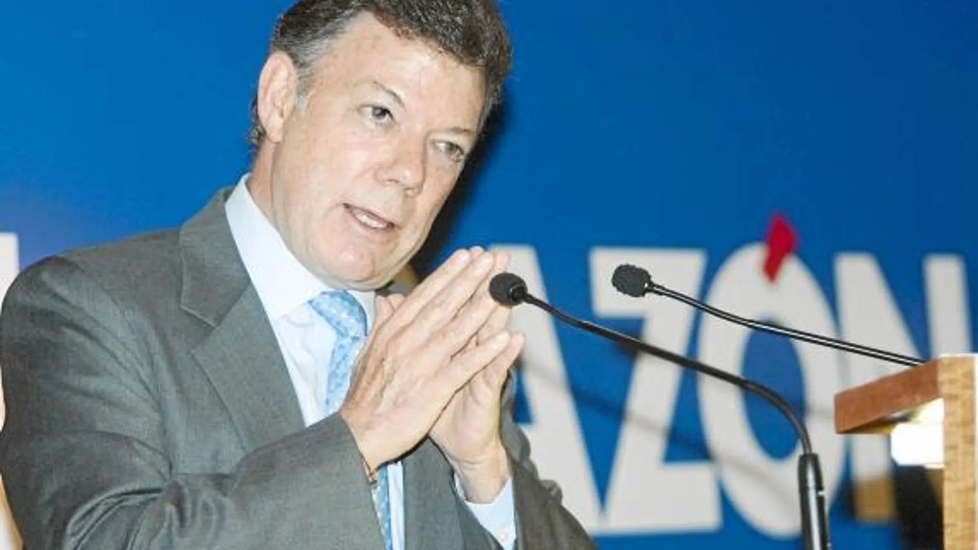 Santos, buen conocedor de España, durante su intervención en un encuentro organizado por LA RAZÓN y el Círculo Ecuestre de Barcelona, en 2009, donde expuso sus principios políticos
