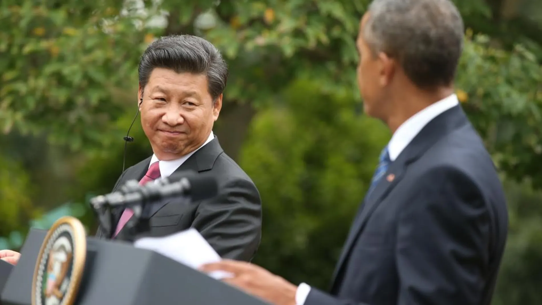 Obama y el presidente chino, Xi Jingping, durante la conferencia de prensa en la Casa Blanca