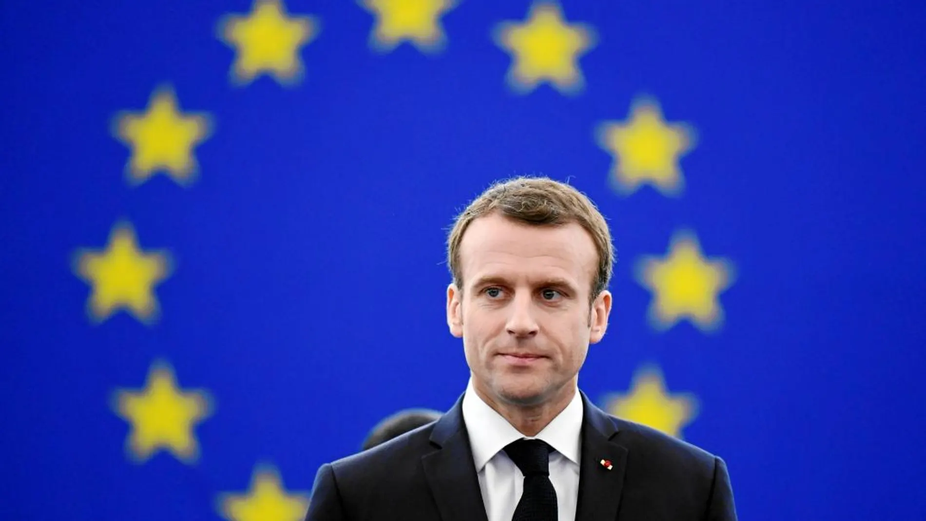 Emmanuel Macron, ayer en Estrasburgo