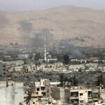 Enfrentamientos entre las fuerzas leales al presidente sirio Bashar al-Assad y grupos islamistas en Douma