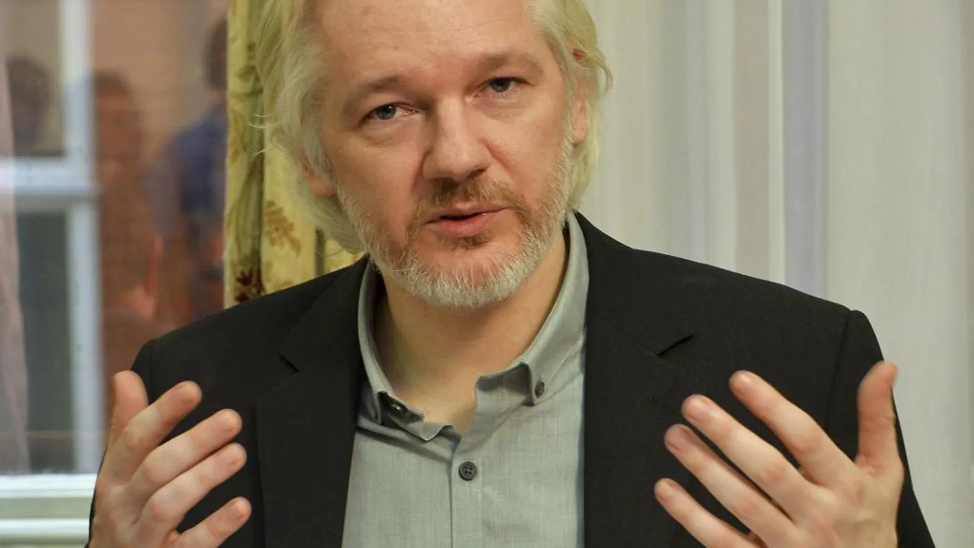 El fundador de WikiLeaks, Julian Assange, durante una conferencia en agosto de 2014 en la embajada de Ecuador en Londres