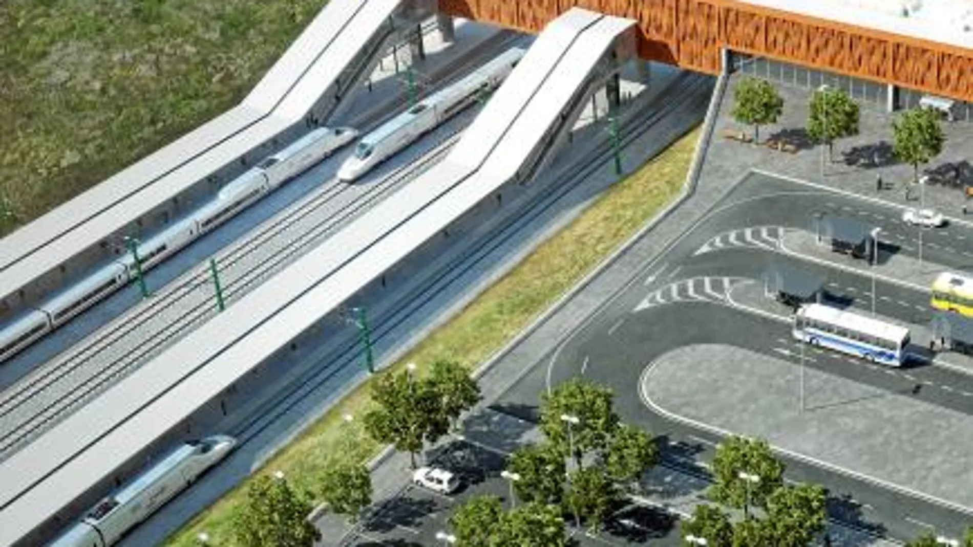 Imagen de la estación del AVE en Cuenca. Los terrenos de alrededor serán urbanizables. La plataforma AVE Dentro pide una conexión rápida