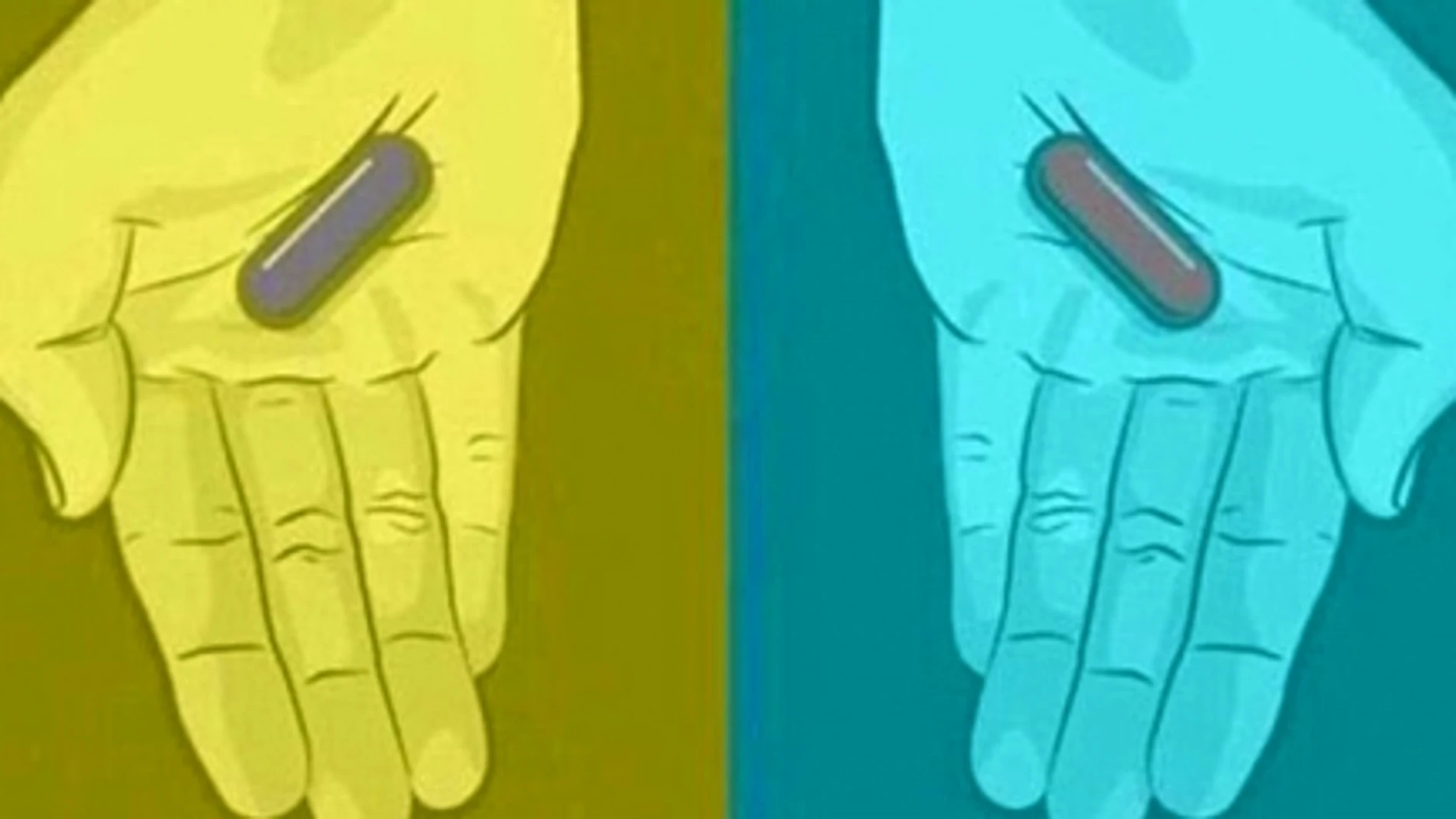¿De qué color son estas píldoras? ¿Grises o una azul y otra roja?