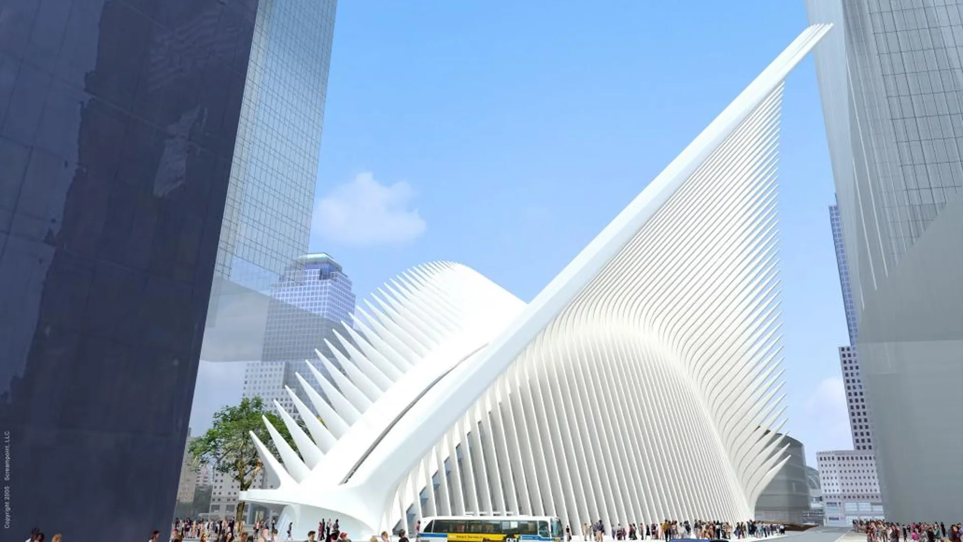 Representación artística de la estación de Calatrava en Nueva York