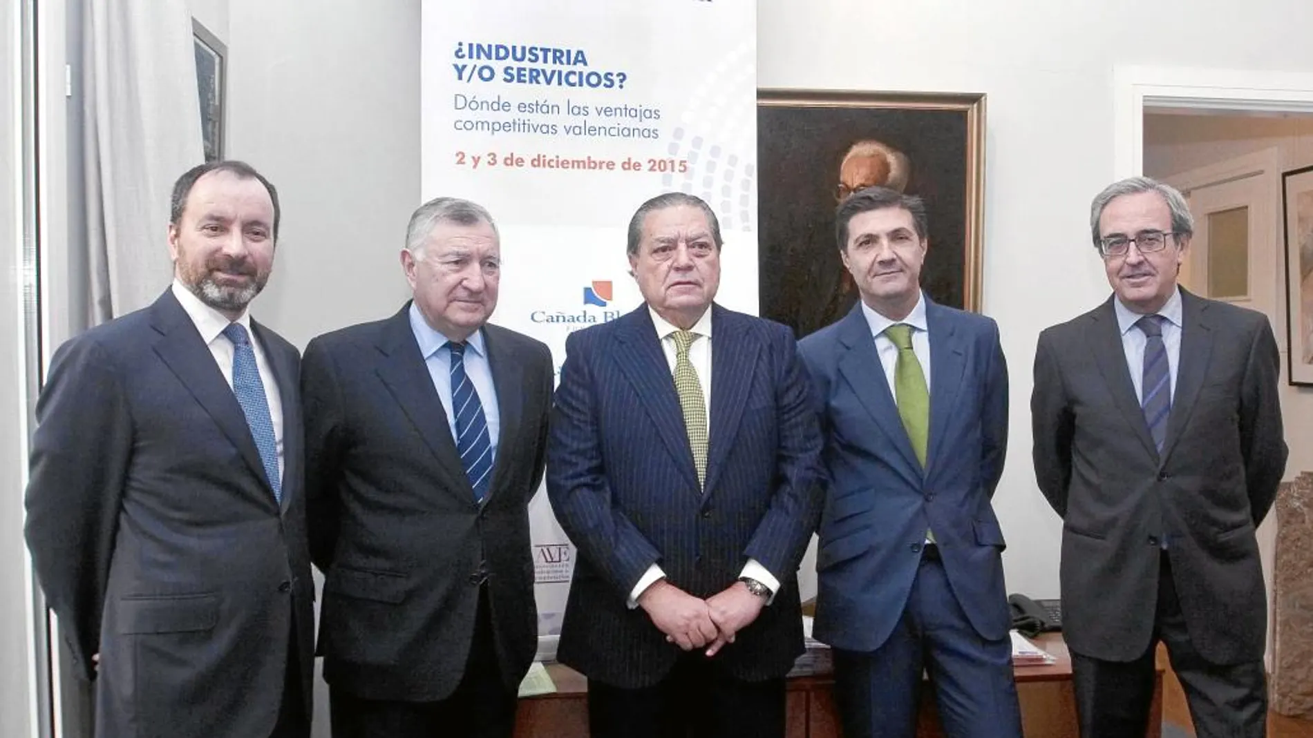 De izda. a dcha, Andrés Rodríguez-Pose, Juan López-Trigo, Vicente Boluda, José María Martínez y Francisco Pérez