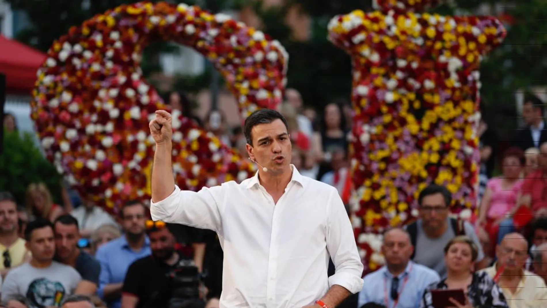 Sánchez pide «con flores» su voto a los ciudadanos