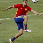 El delantro Álvaro Morata durante un entrenamiento.
