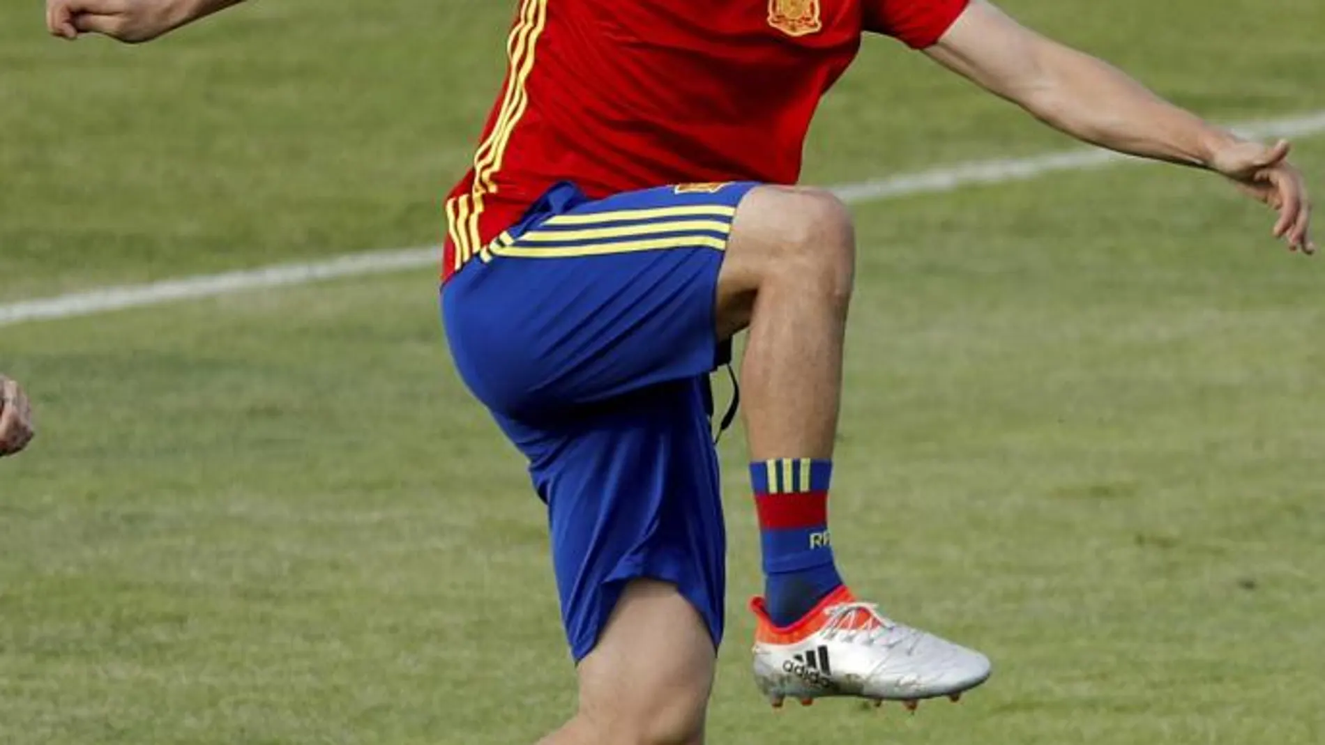 El delantro Álvaro Morata durante un entrenamiento.