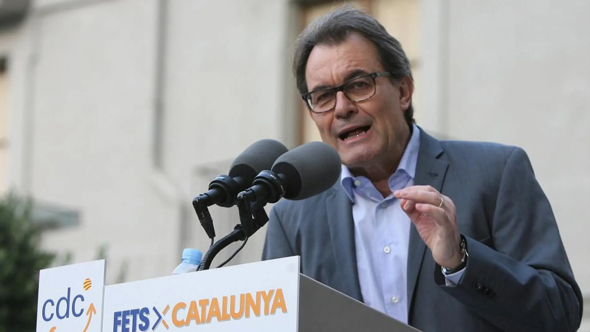 El expresidente de la Generalitat Artur Mas, durante su intervención en un mitin de CDC.