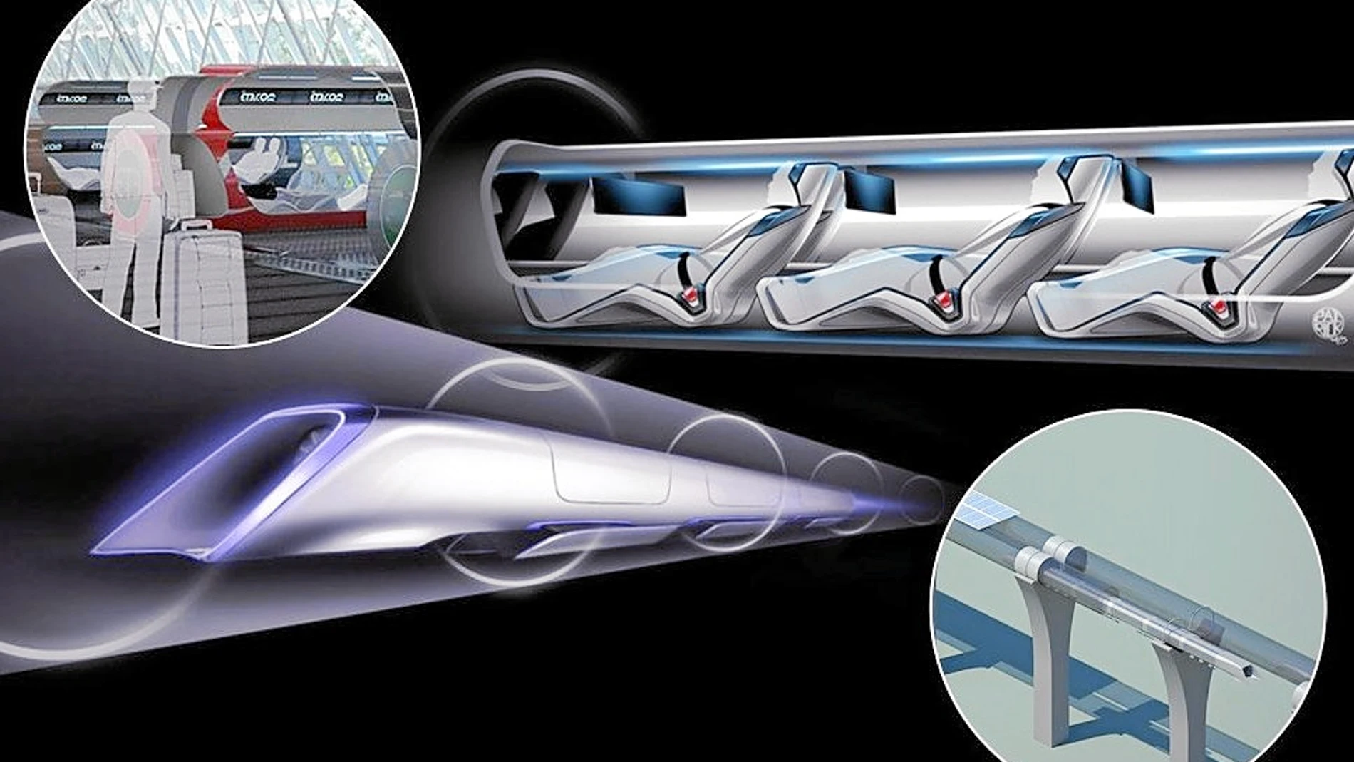 El tren Hyperloop contará con dos tipos de cápsulas para transportar pasajeros