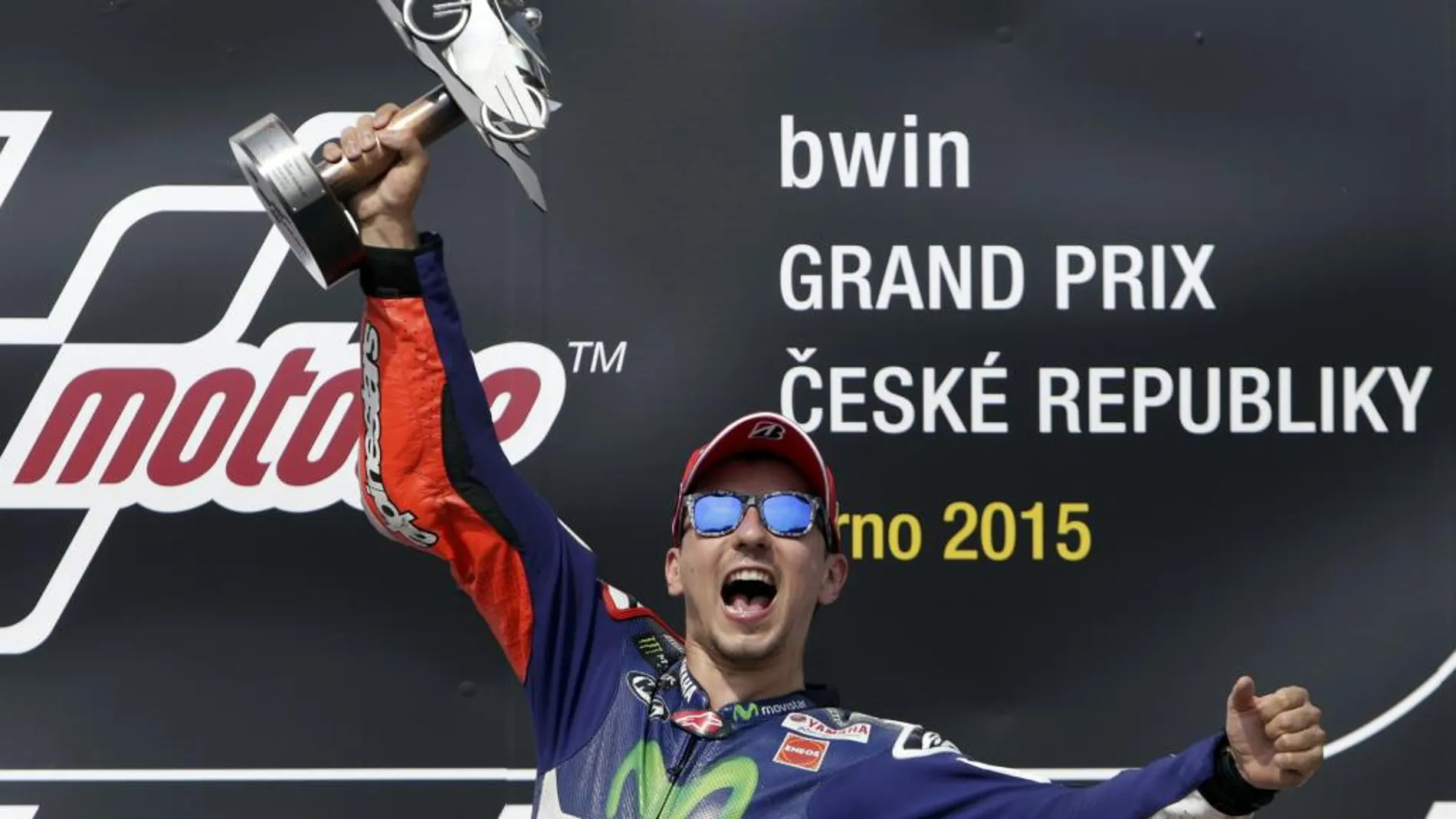 Jorge Lorenzo celebra la victoria en Brno