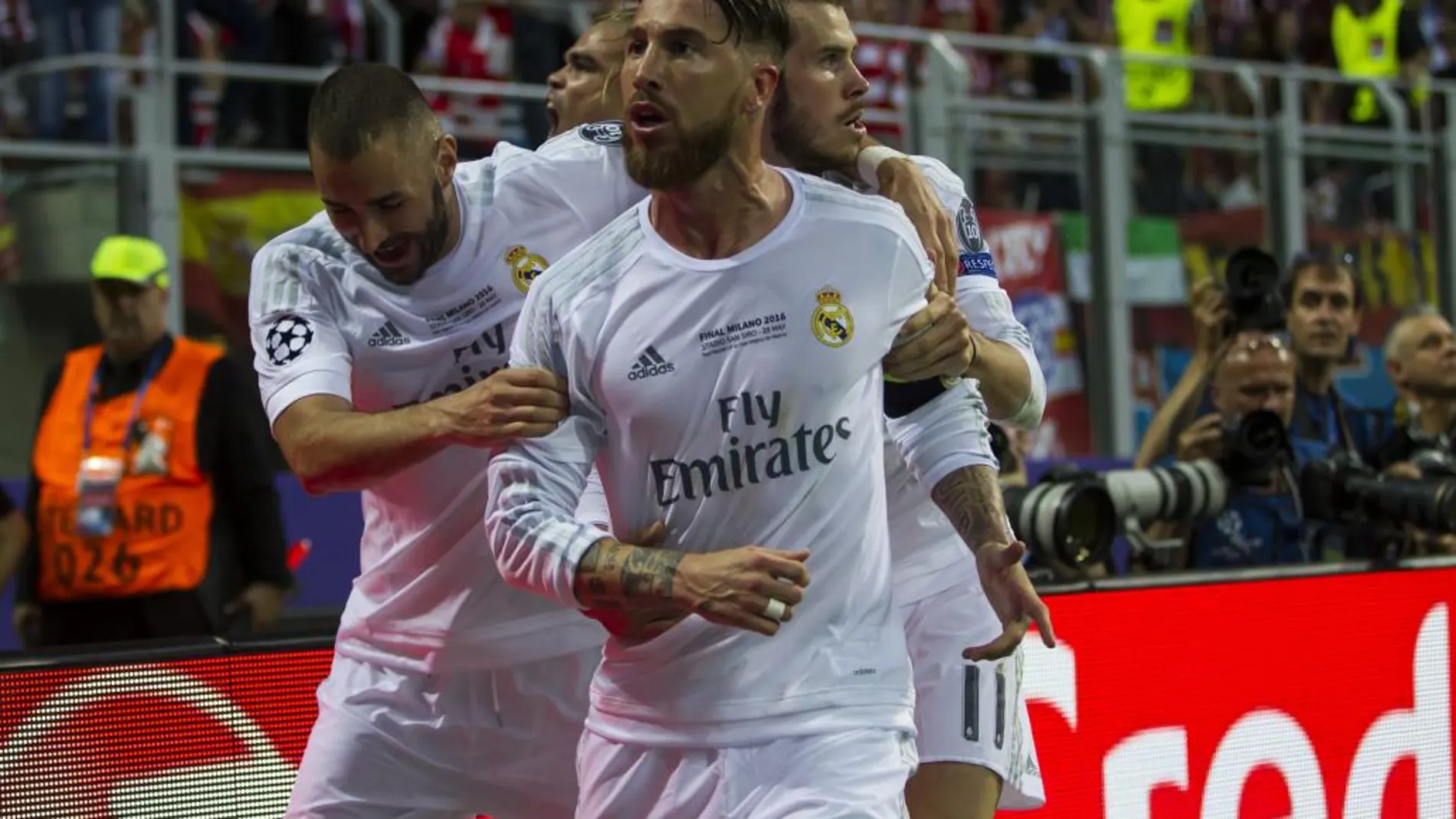 Sergio Ramos celebra su gol
