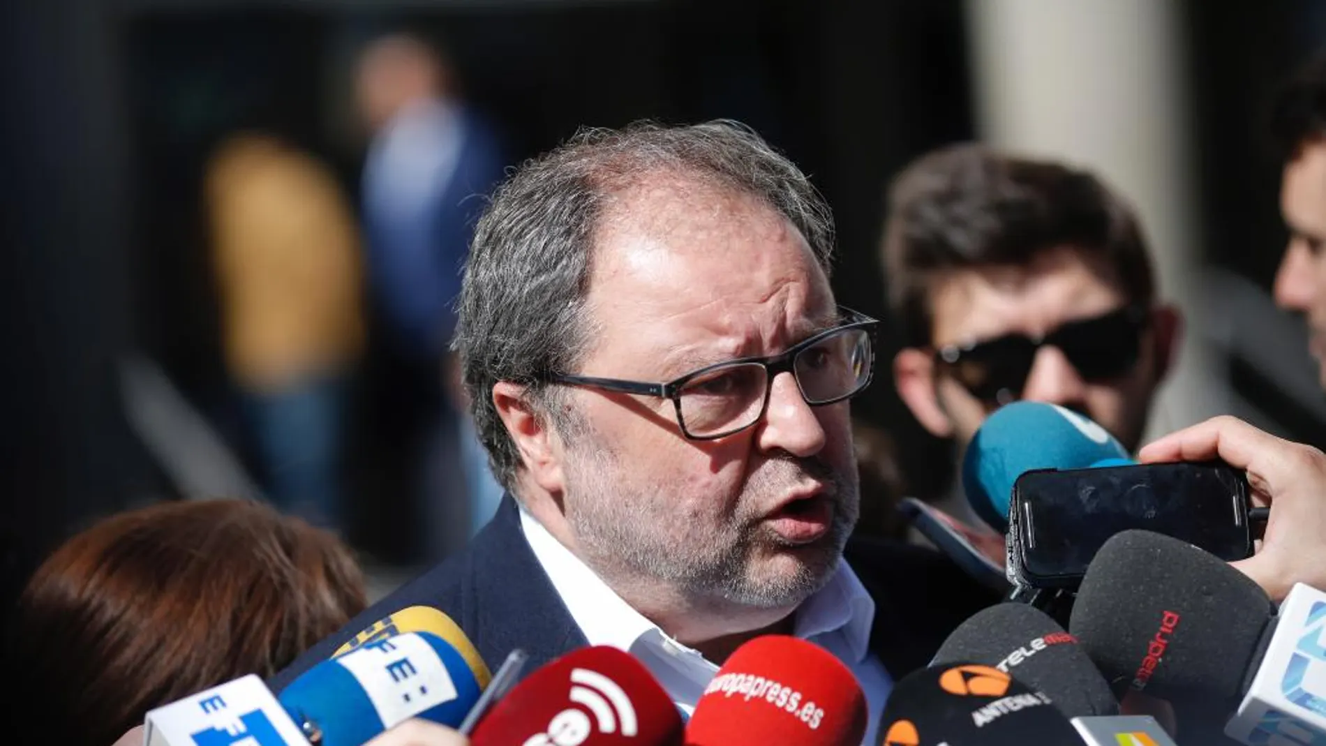 El delegado de Seguridad del Ayuntamiento de Madrid, Javier Barbero, tras prestar declaración en los juzgados de Plaza de Castilla