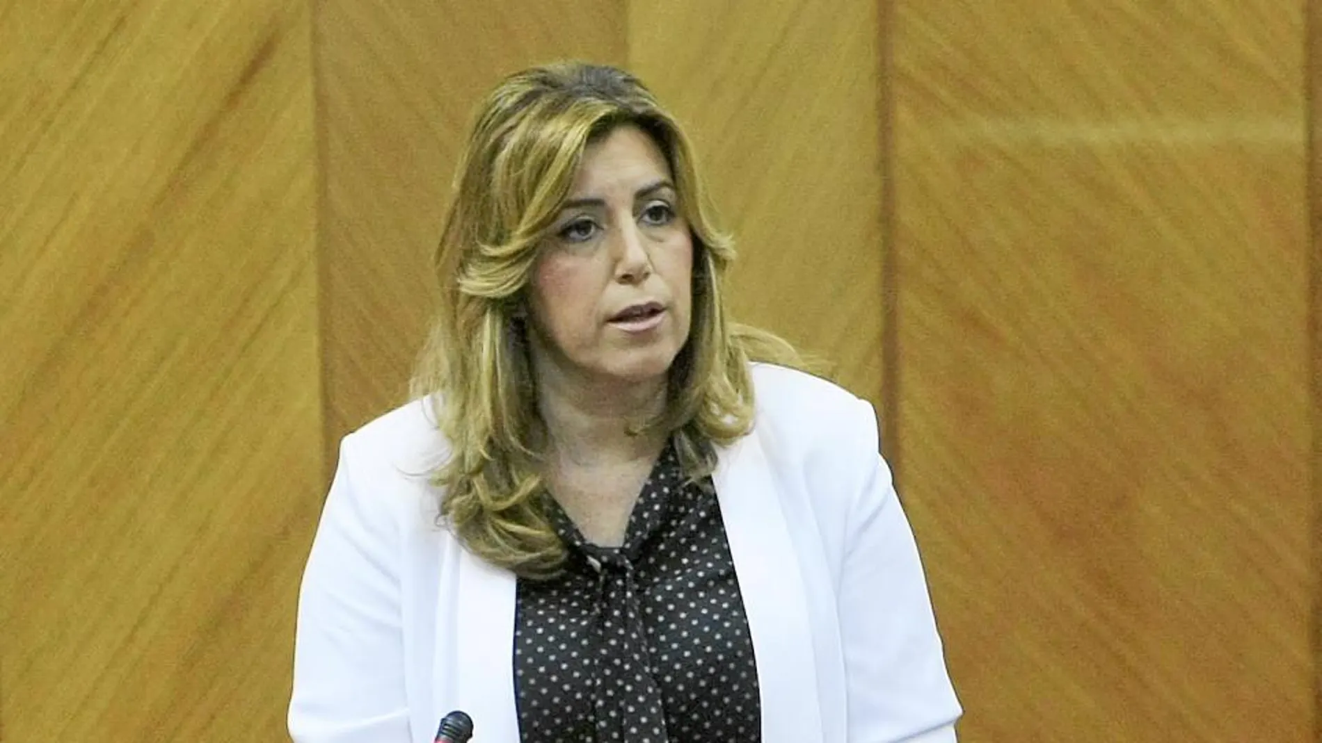 La presidenta de la Junta, Susana Díaz, ayer en el Parlamento andaluz