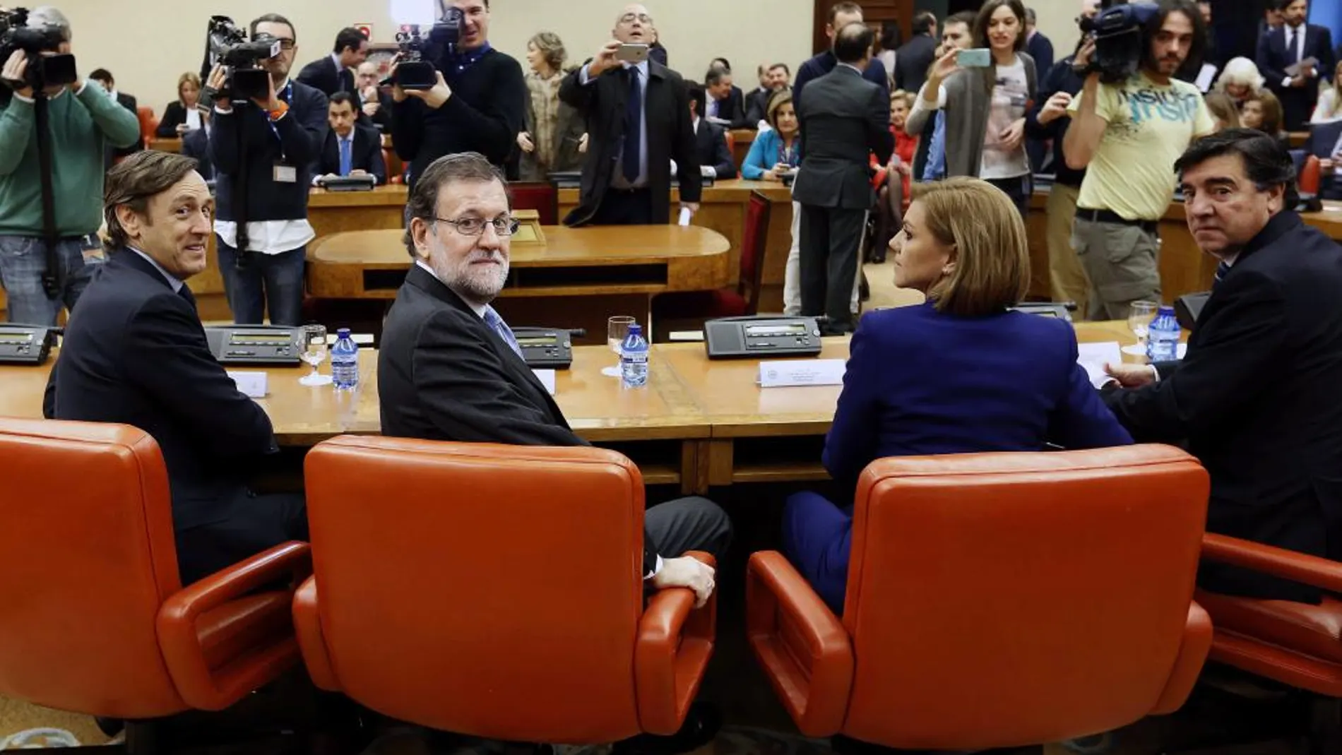Reunión del grupo parlamentario popular en el Congreso.
