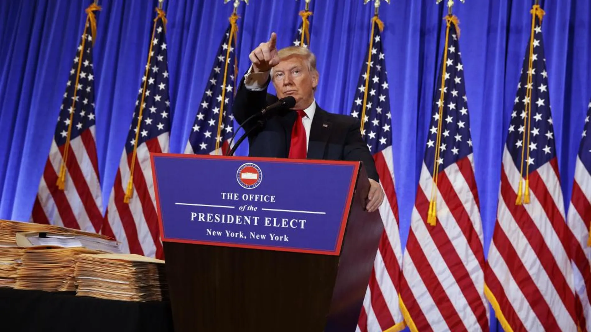 Donald Trump durante una conferencia de prensa