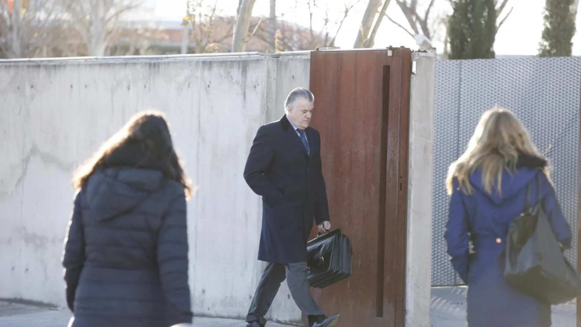 Bárcenas esta mañana llegando a la Audiencia Nacional