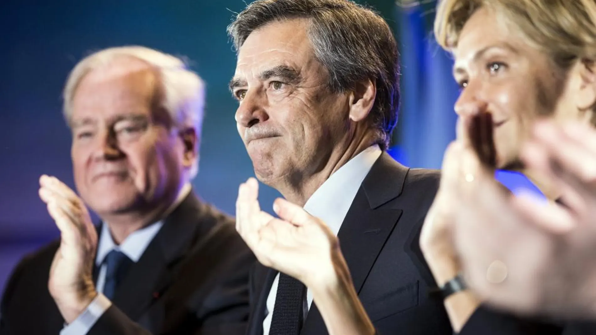 ETEl candidato conservador a la presidencia de Francia, François Fillon, durante un mitin en París