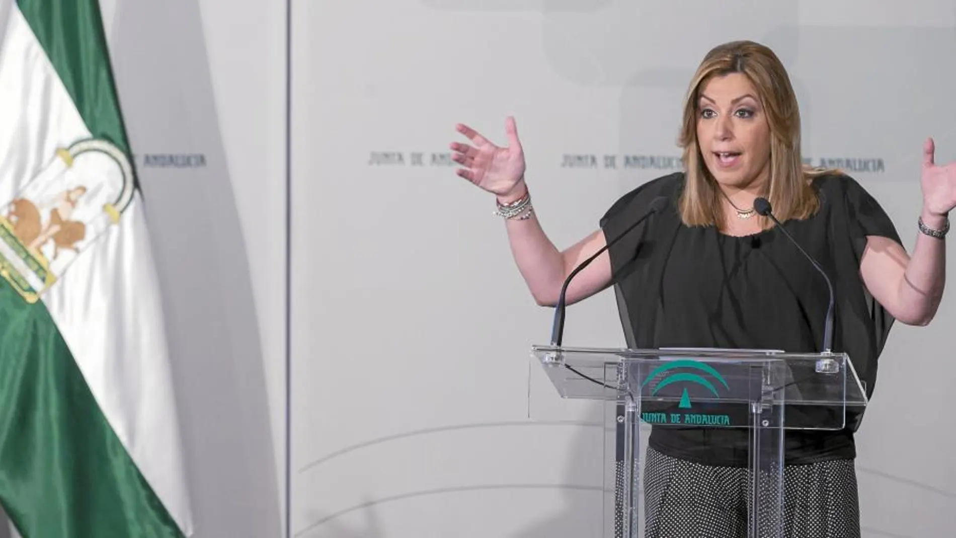 La presidenta de la Junta de Andalucía, Susana Díaz, ayer, durante un acto con deportistas en Sevilla