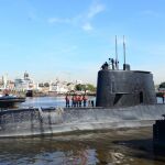 El submarino de la Armada argentina, antes de desaparecer en el Atlántico.