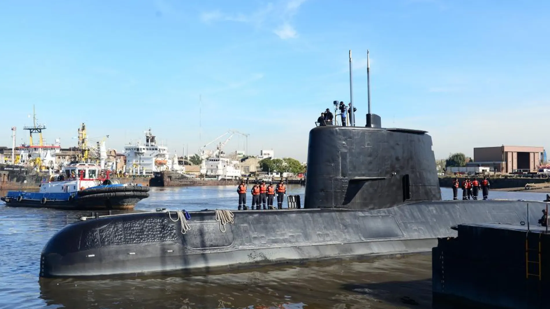 El submarino de la Armada argentina, antes de desaparecer en el Atlántico.