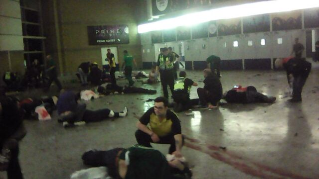Interior del Manchester Arena tras el atentado. Era un "objetivo blando" para los yihadistas.