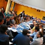 Imagen del encuentro que mantuvo ayer Antonio Montiel con el Foro del Audiovisual y representantes políticos