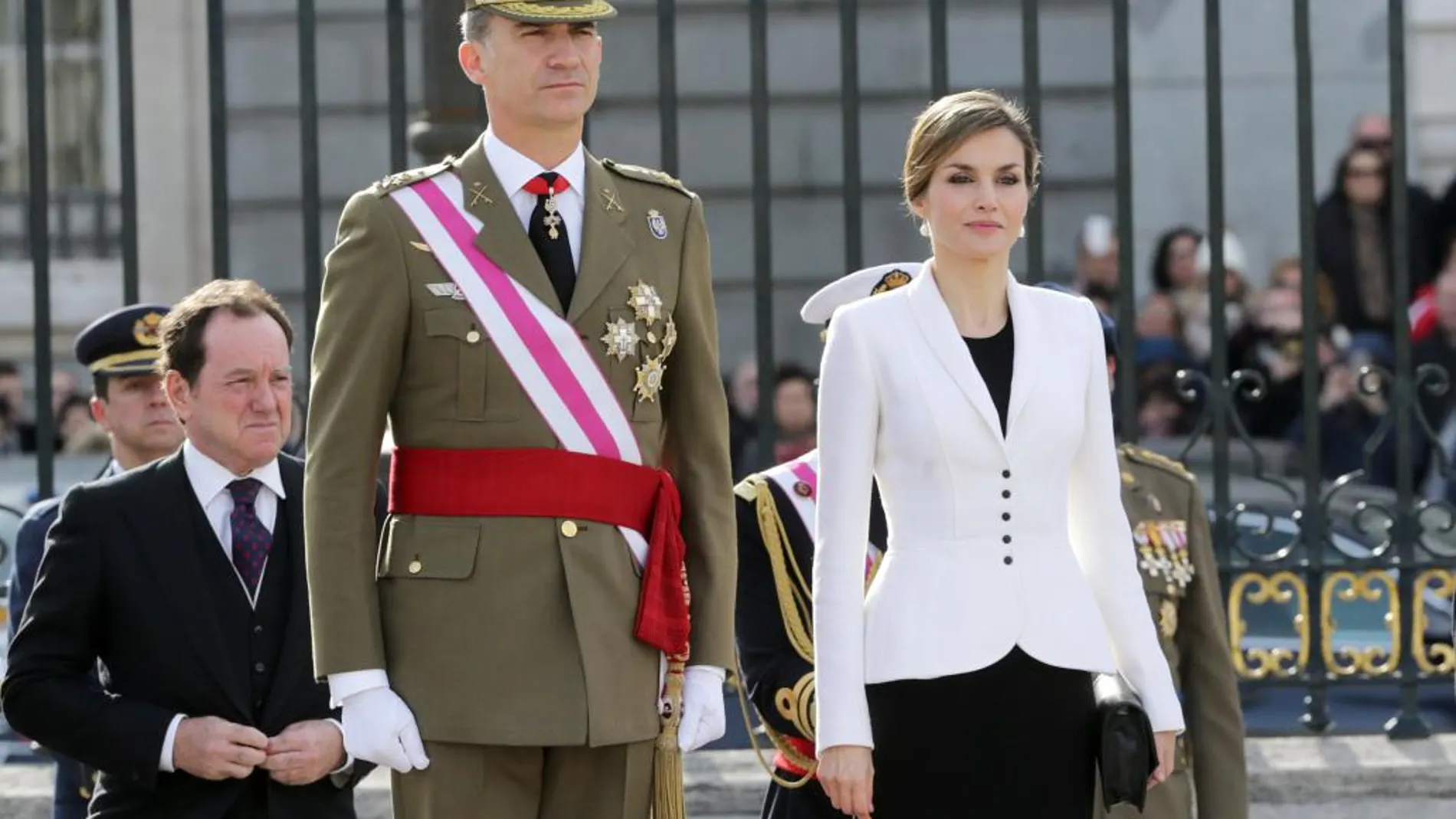 Los Reyes de España Felipe VI y Letizia, durante la Pascua Militar.