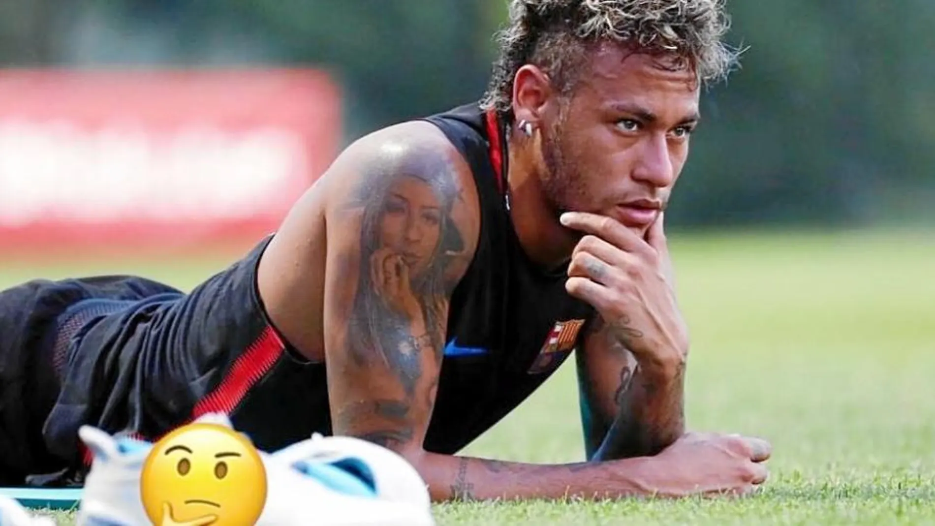 Neymar «regaló» ayer esta imagen a sus seguidores en una de sus redes sociales
