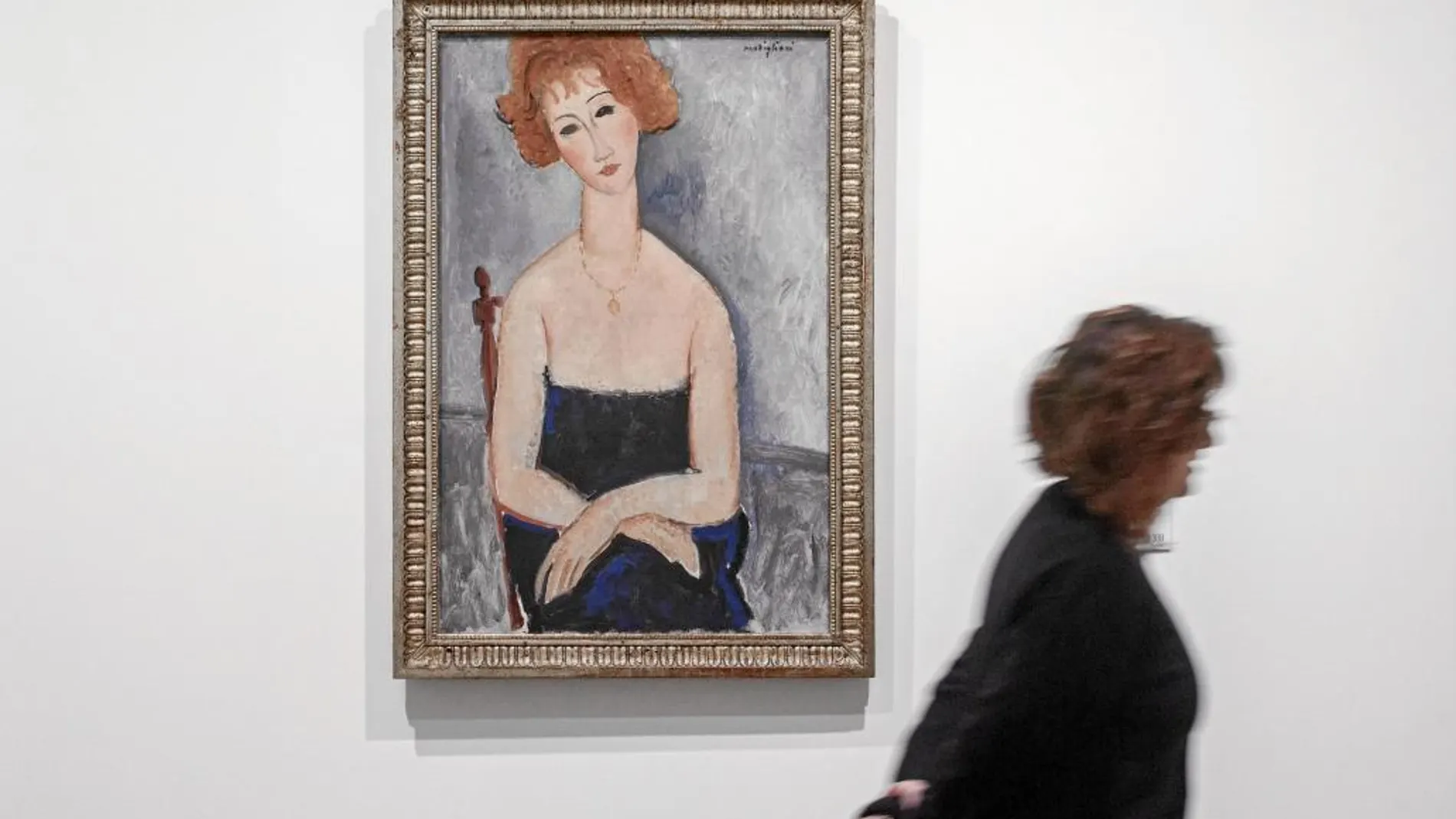 «La pelirroja con el colgante», de Modigliani, una de las grandes obras que se exhiben en Bilbao