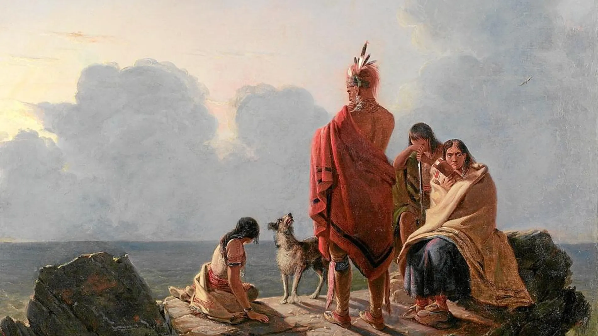 Los artistas documentaron la vastedad del territorio por explorar y colonizar y a sus habitantes originarios, como hizo Tompkins Harrison Matteson en este «El úiltimo de su raza» (1847)