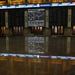 Paneles informativos de la Bolsa de Madrid