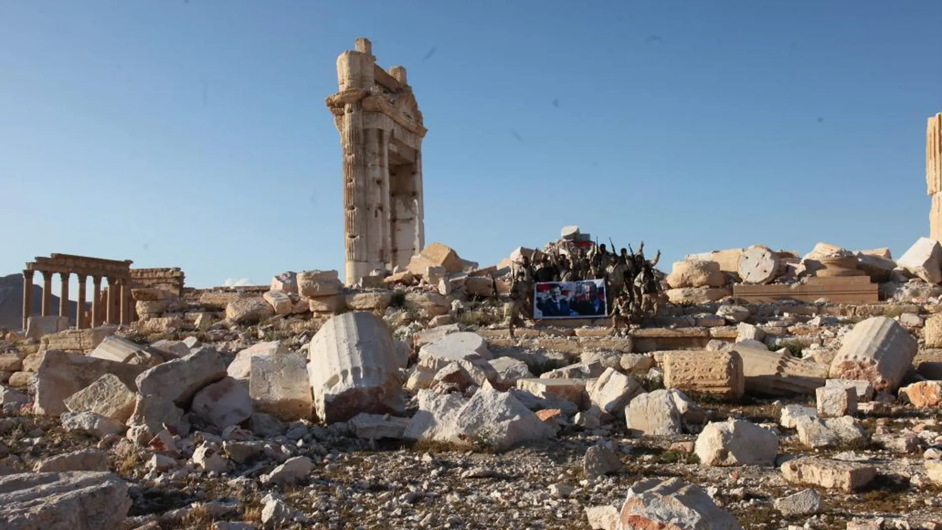 Imagen de los daños en la histórica ciudad de Palmira (