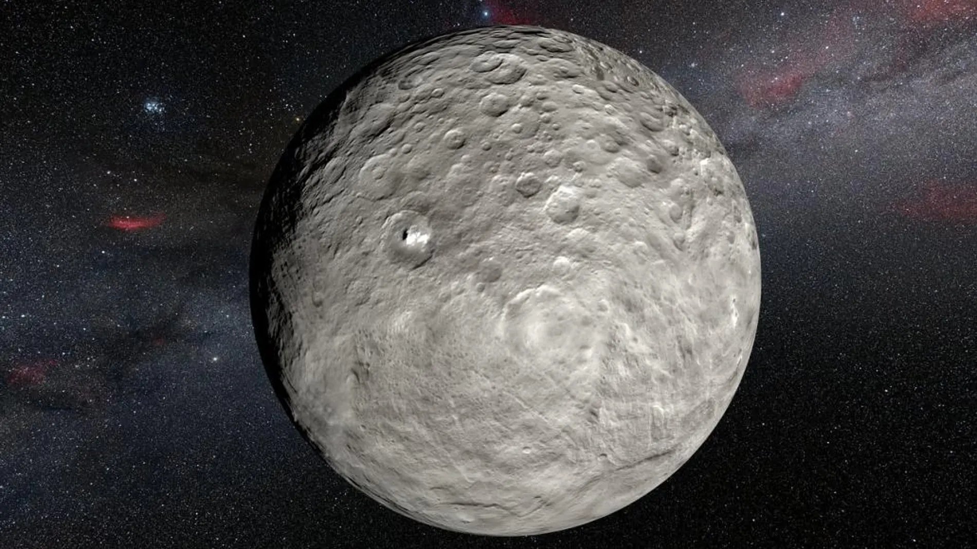 Ilustración de los puntos brillantes de Ceres captados por la nave espacial Dawn