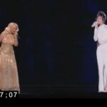 La cantante Christina Aguilera y la fallecida Whitney Houston
