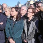 Jose Manuel López (Podemos), Sara Hernández (PSOE), Puri Causapié (PSOE) y Rita Maestre (Podemos)